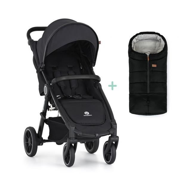 PETITE&MARS Kočík športový Street2 RWS Black Perfect Black + PETITE&MARS fusak Jibot ZADARMO 