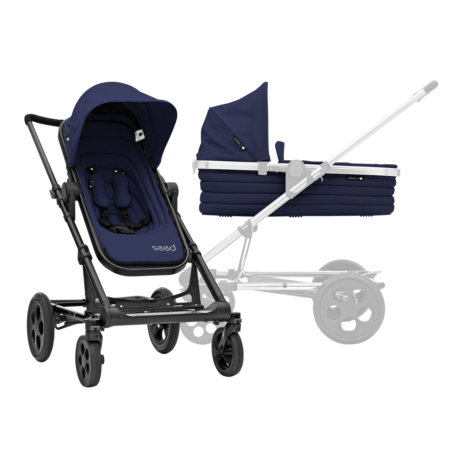 Britax SET Kočík Seed Papilio Black 2023, Cognac/Dark Navy 