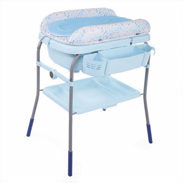 CHICCO Stolík prebaľovací s vaničkou Cuddle & Bubble - Grey Melange 