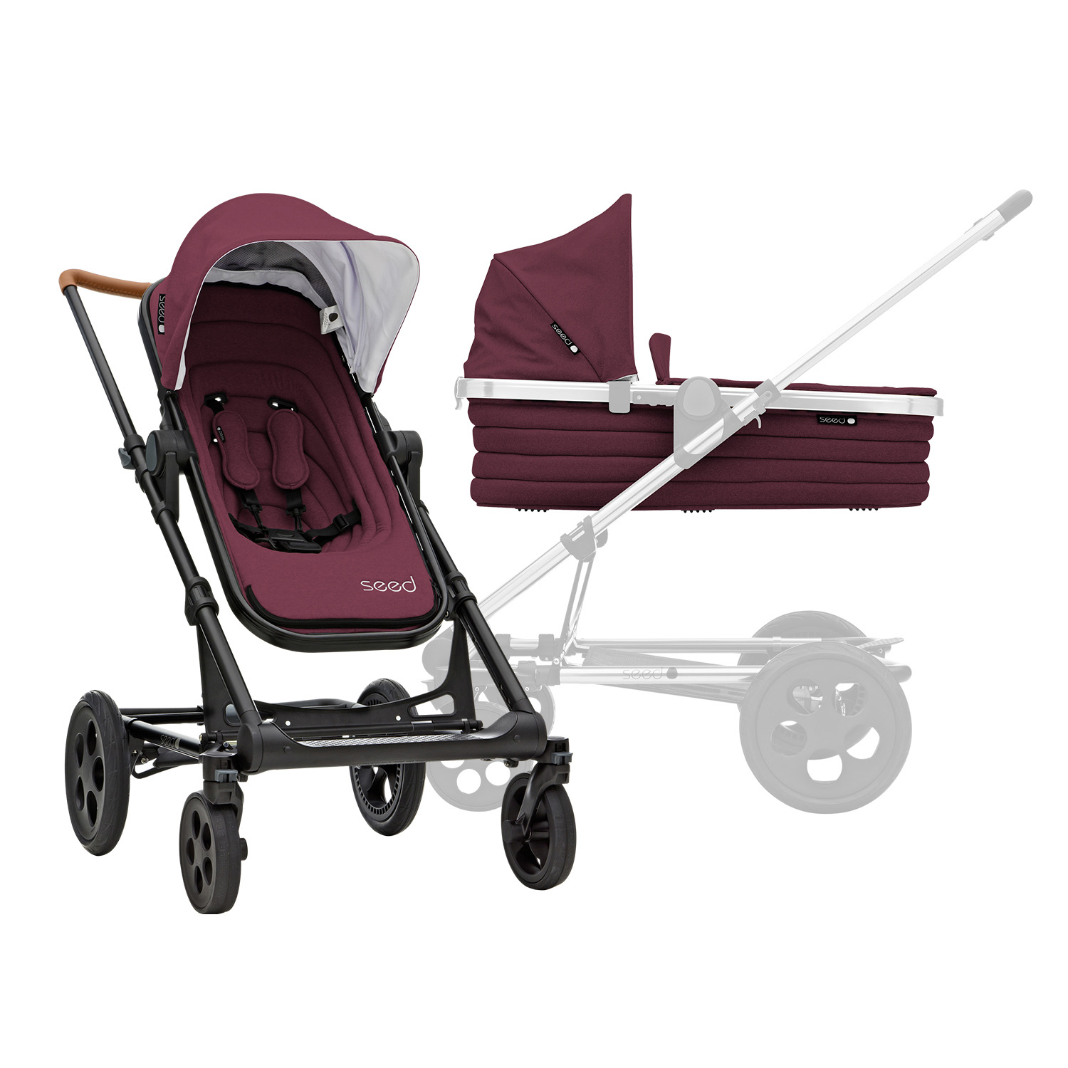 Britax SET Kočík Seed Papilio Black 2023, Cognac/Marsala 