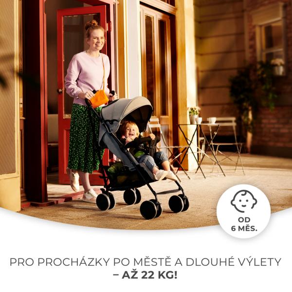 KINDERKRAFT Kočík športový Siesta Ash grey 