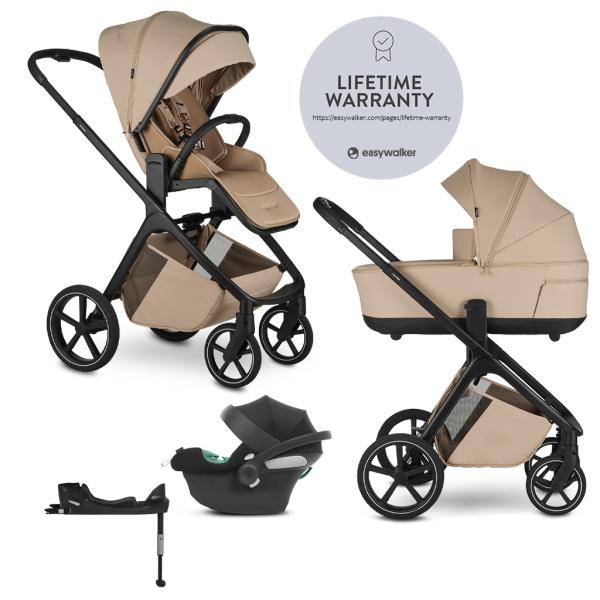 EASYWALKER Kočík kombinovaný Zoey Almond Taupe + CYBEX Aton B2 i-Size + základňa 