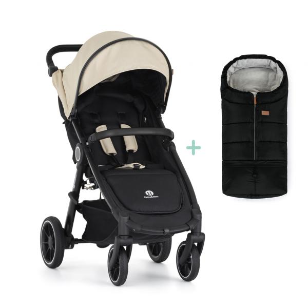 PETITE&MARS Kočík športový Street2 RWS Black Sahara Beige + PETITE&MARS fusak Jibot ZADARMO 