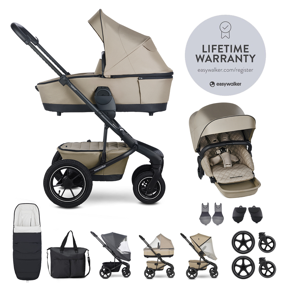 EASYWALKER Set XXL kočík kombinovaný Harvey⁵ Air Premium Pearl Taupe s príslušenstvom 