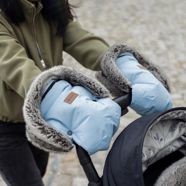 PETITE&MARS Set zimný fusak Arctic 4v1 + rukavice na kočík Furry Veritable Khaki 