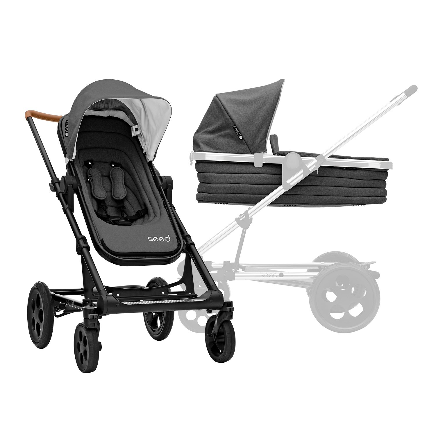 Britax SET Kočík Seed Papilio Black 2023, Cognac/Dark Grey 