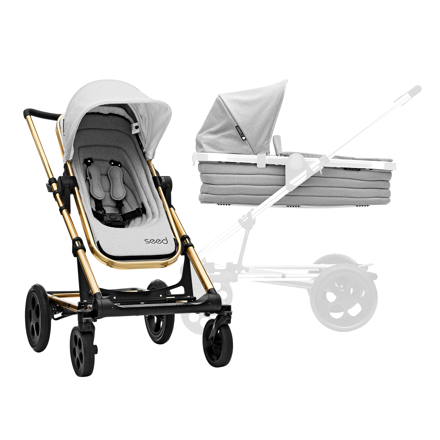 Britax SET Kočík Seed Papilio Copper 2023, Black/Grey Melange 