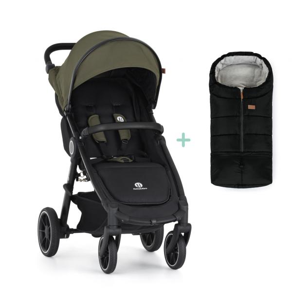 PETITE&MARS Kočík športový Street2 RWS Black Mature Olive + PETITE&MARS fusak Jibot ZADARMO 
