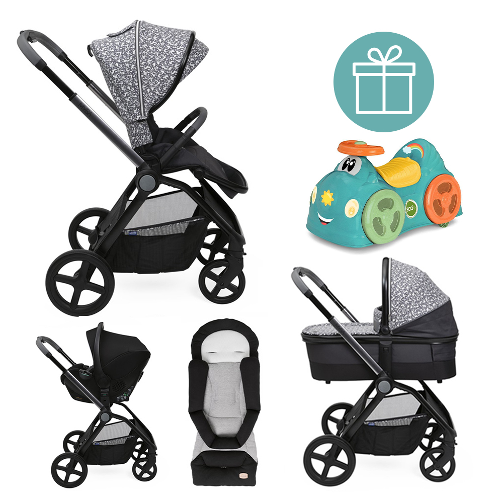 CHICCO Kočík kombinovaný Mysa 3v1 Charming Grey + odrážadlo Chicco All around ZADARMO 