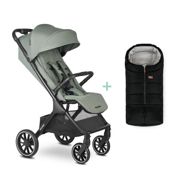 EASYWALKER Kočík športový Jackey2 XL Agave Green + PETITE&MARS fusak Jibot ZADARMO 